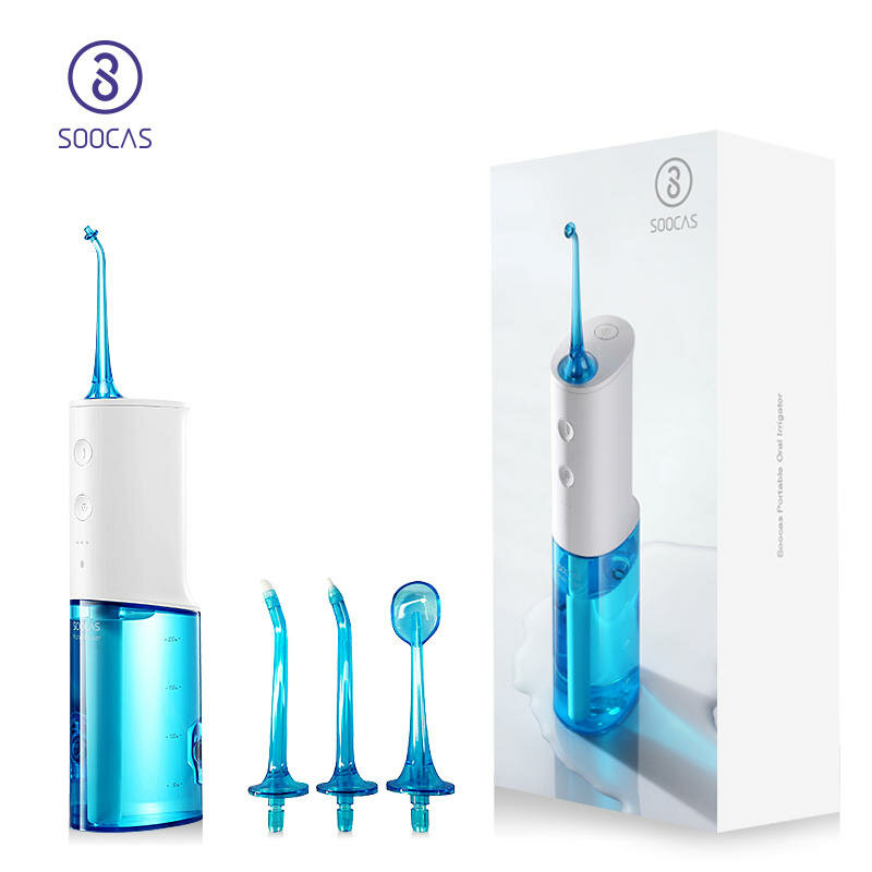Image of [Global Version] SOOCAS W3 Portable Electric Oral Irrigator Wireless Waterproof USB Charging Water Flosser with 3 Cleani