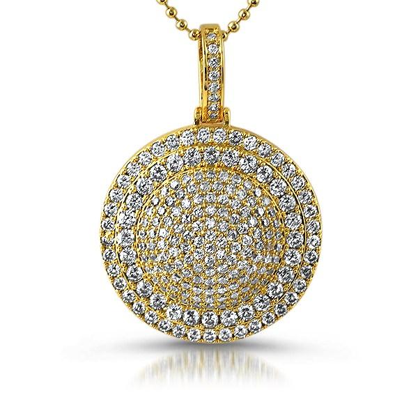 Image of Gold Saturn Iced Out Medallion Bling Bling Pendant ID 10084942446634