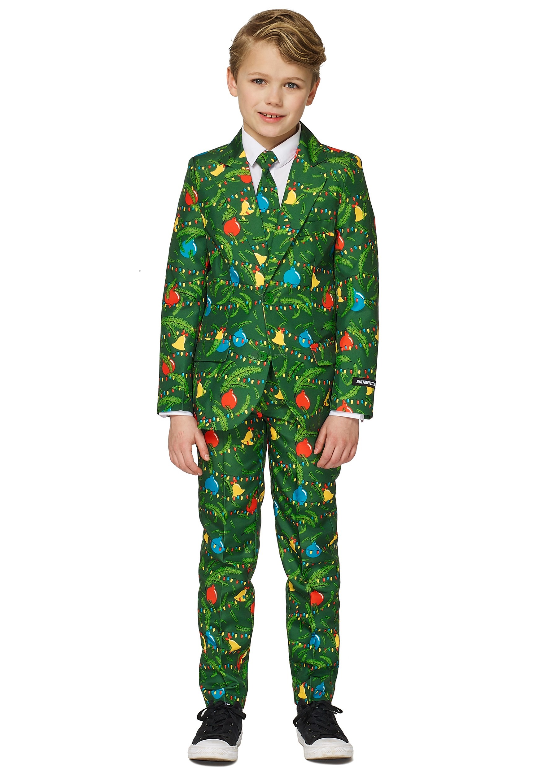 Image of Green Christmas Tree Light Up Boy's Suit ID OSOBBO-0020-S