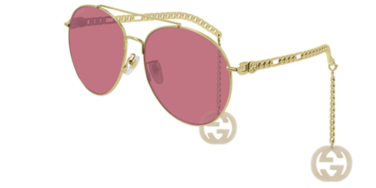 Image of Gucci GG0725S 003 Óculos de Sol Dourados Feminino PRT