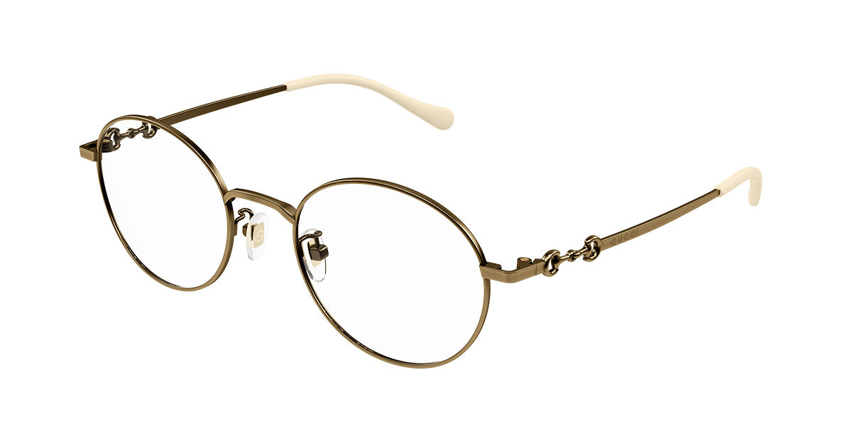 Image of Gucci GG1228OJ Formato Asiático 001 Óculos de Grau Dourados Feminino BRLPT