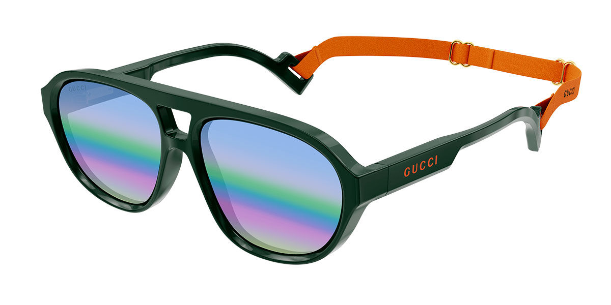 Image of Gucci GG1239S 003 58 Lunettes De Soleil Homme Vertes FR