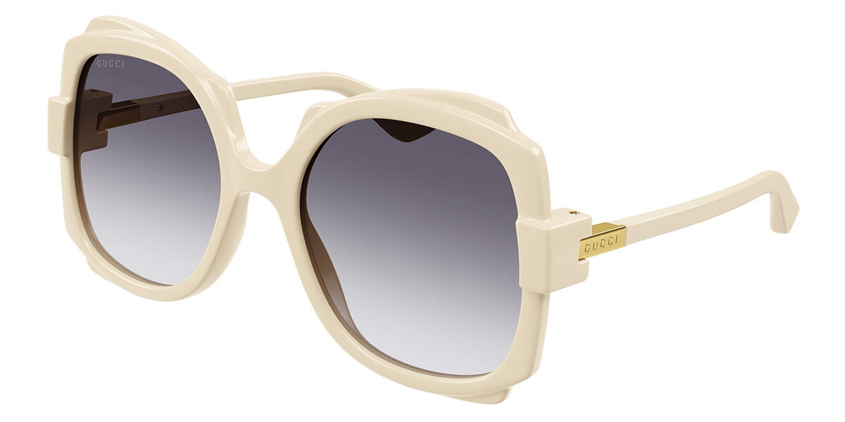 Image of Gucci GG1431S 004 57 Lunettes De Soleil Femme Blanches FR