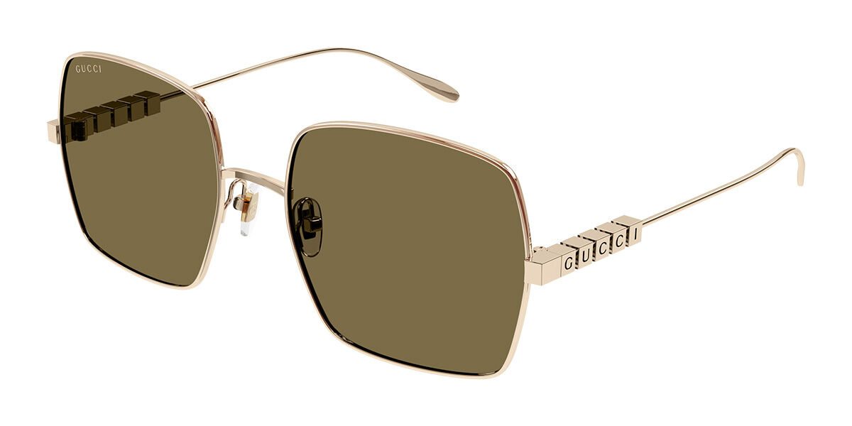 Image of Gucci GG1434S 002 57 Lunettes De Soleil Femme Dorées FR