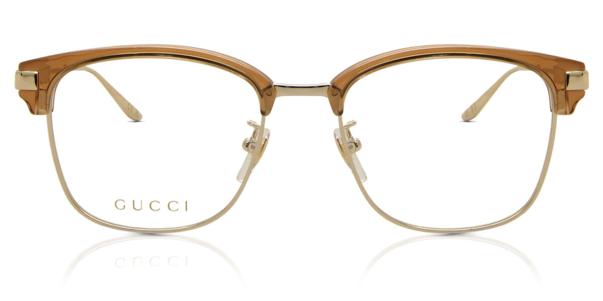 Image of Gucci GG1439OK Formato Asiático 003 Óculos de Grau Marrons Masculino BRLPT