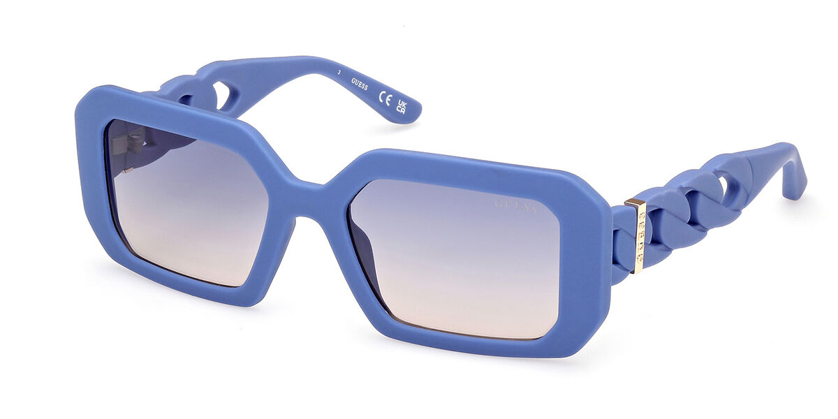 Image of Guess GU00110 91W 54 Lunettes De Soleil Femme Bleues FR