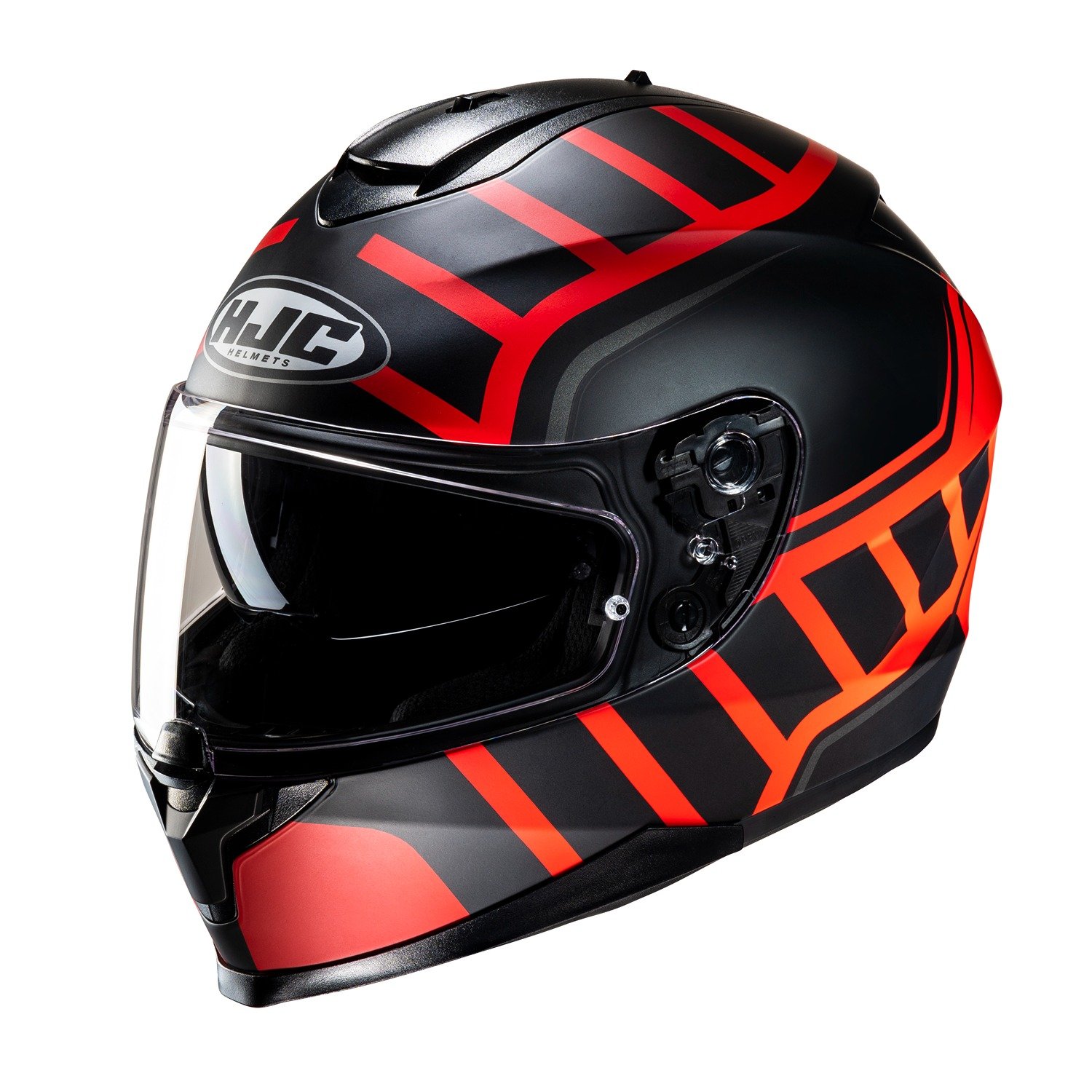 Image of HJC C70N Holt Black Red Full Face Helmet Größe XL