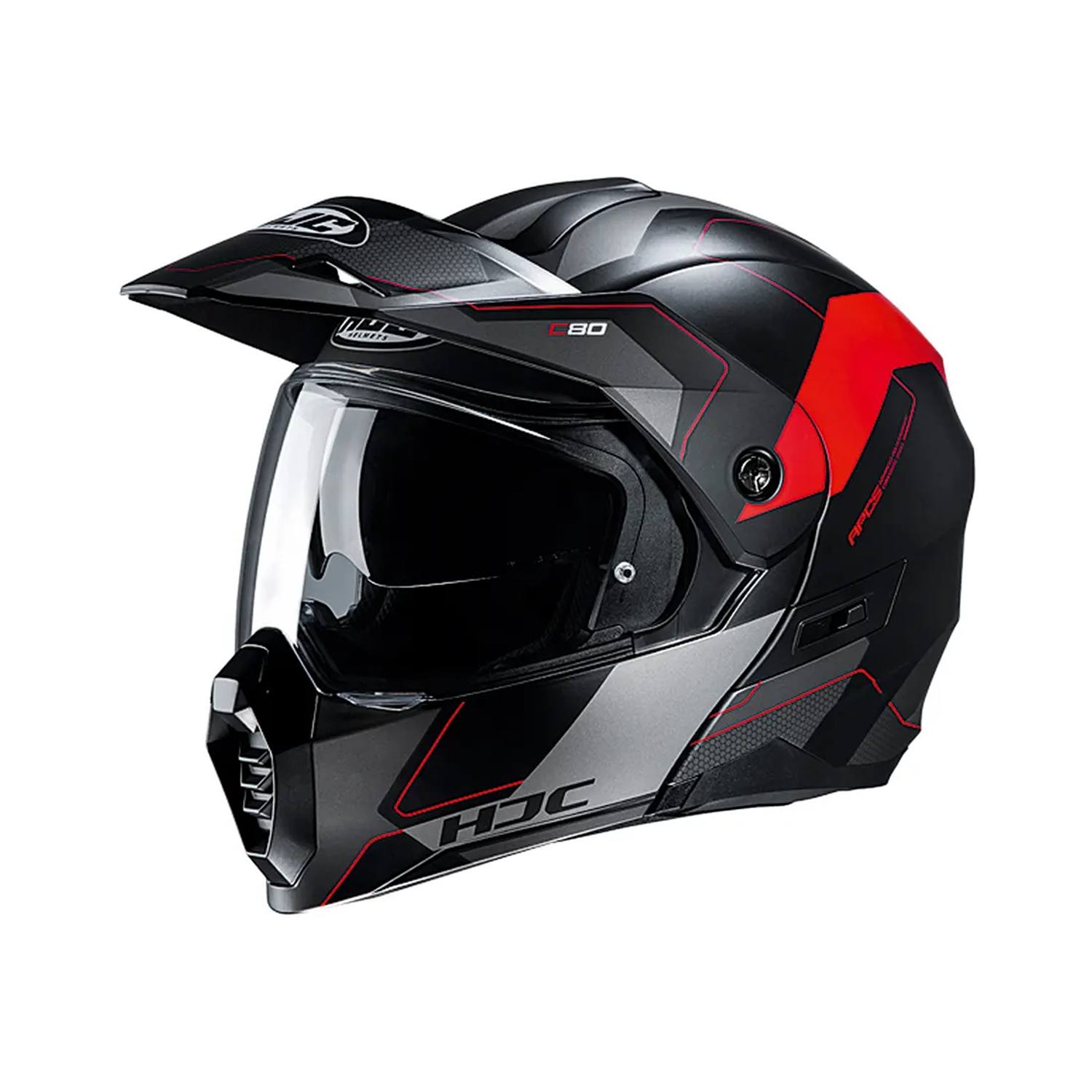 Image of HJC C80 Rox Black Red Adventure Helmet Taille S