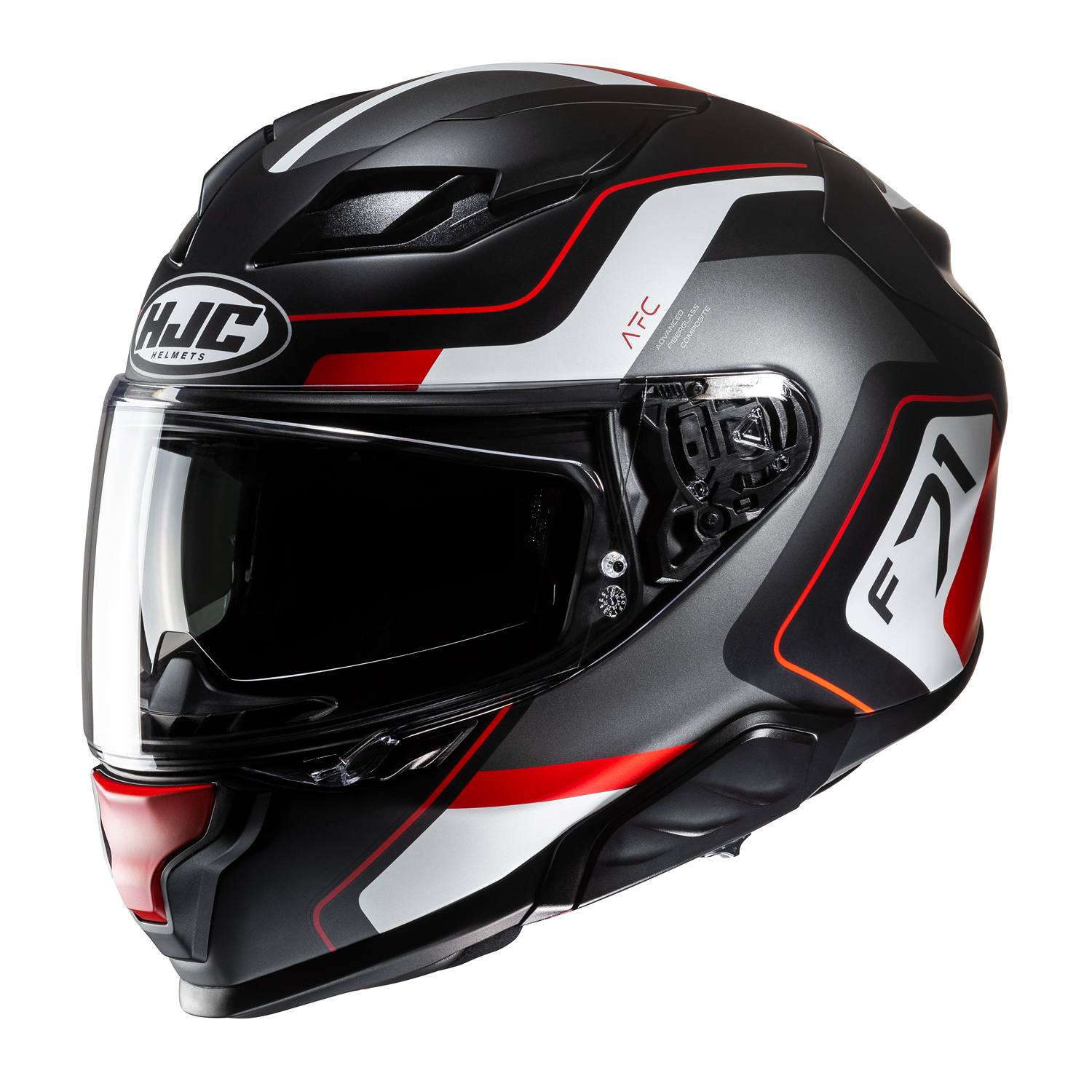 Image of HJC F71 Arcan Black Red Full Face Helmet Größe 2XL