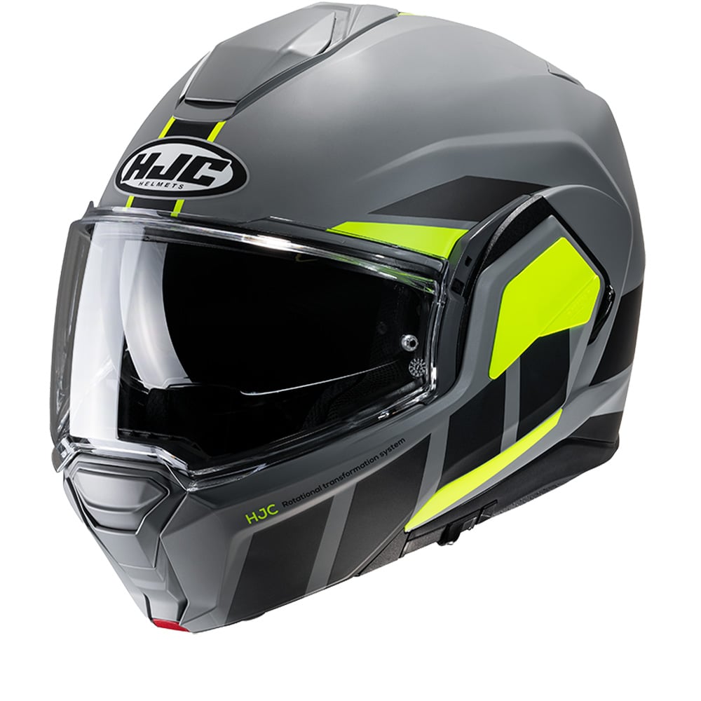 Image of HJC I100 Beis Gris Jaune MC3HSF Casque Modulable Taille L
