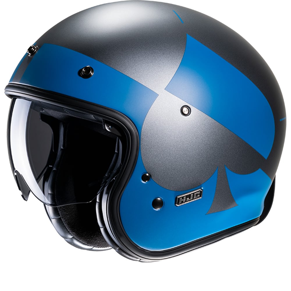 Image of HJC V31 Kuz Blau Grau MC2SF Open Face Helmet Größe XL