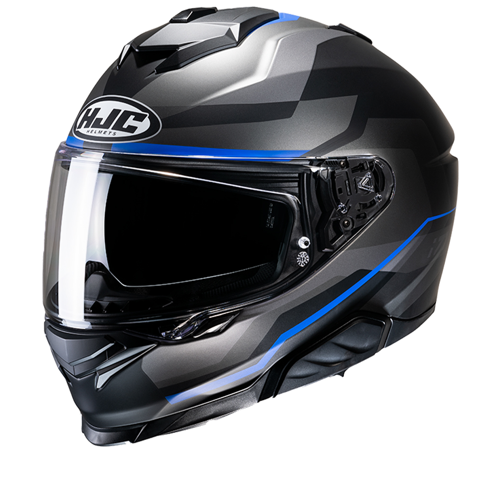 Image of HJC i71 Nior Grey Blue MC2SF Full Face Helmet Size 2XL ID 8804269404300