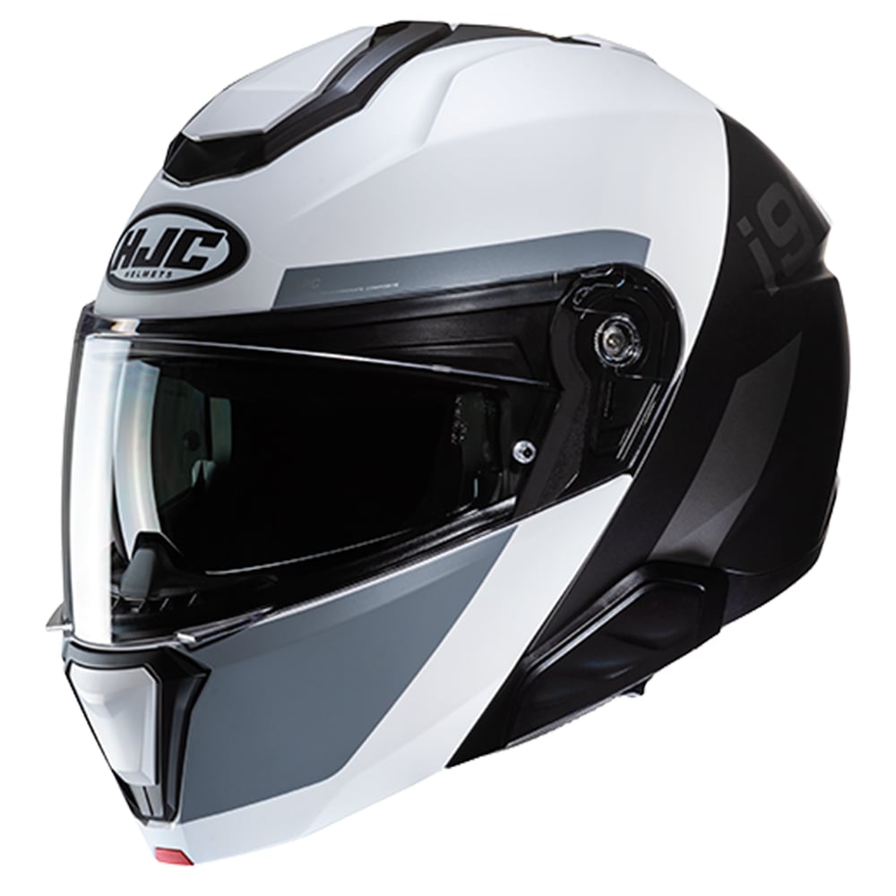 Image of HJC i91 Bina Black White Modular Helmet Talla XL