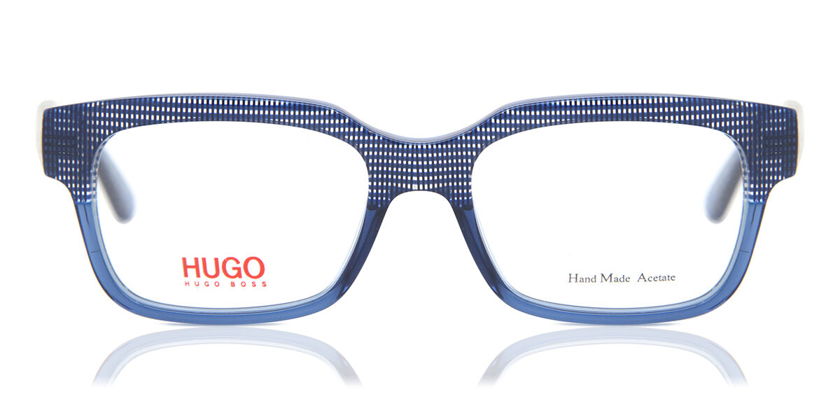 Image of HUGO Hugo 0117 FRA 52 Lunettes De Vue Homme Bleues (Seulement Monture) FR