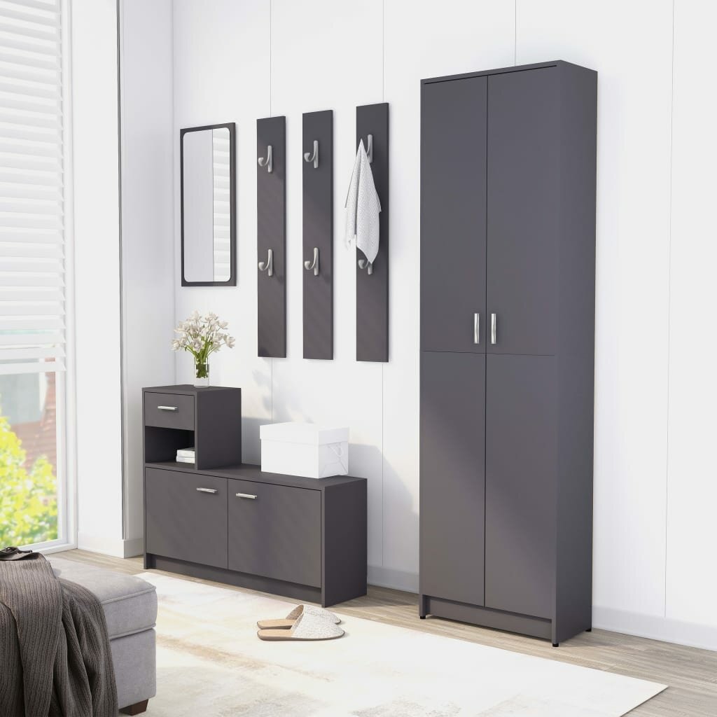 Image of Hallway Furniture Set Gray Chipboard