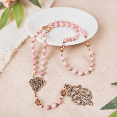 Image of Handmade St Therese Fire of Love Rosary - Catholic Company® Exclusive