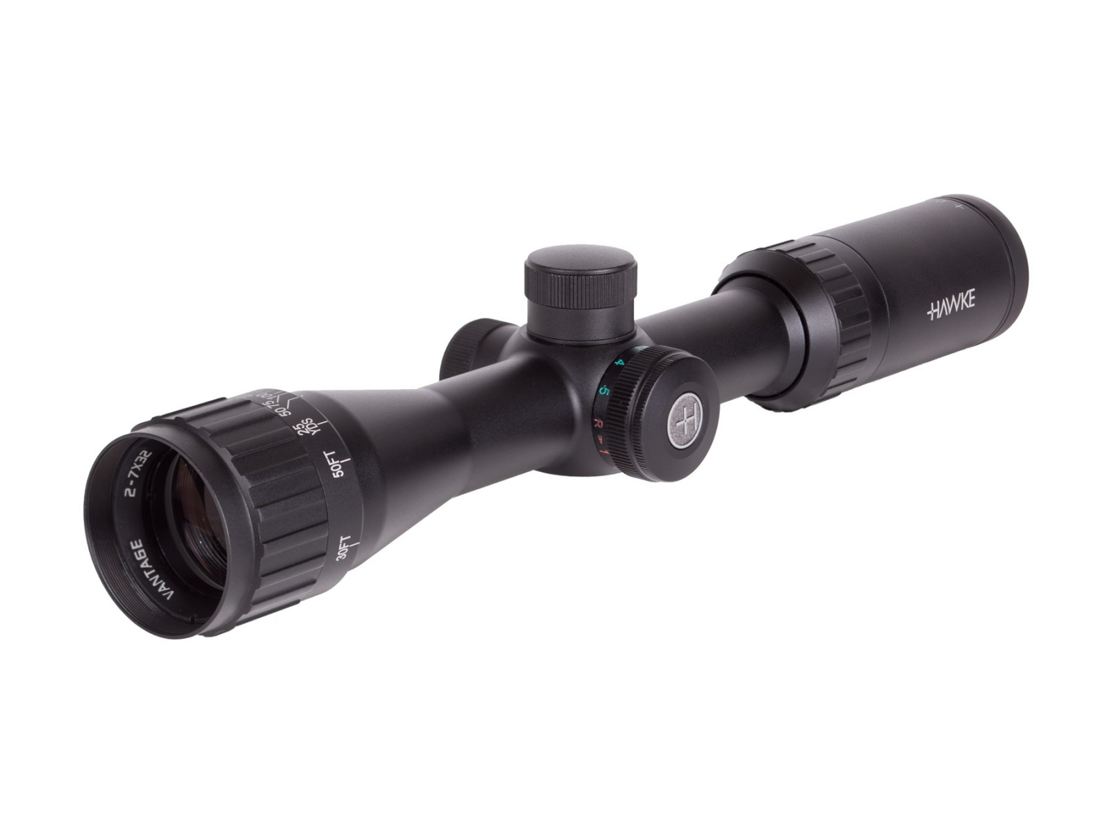 Image of Hawke Sport Optics HD IR Series 2-7x32 AO Rifle Scope Illuminated Mil-Dot Reticle 1/4 MOA 1 Tube ID 5054492142118