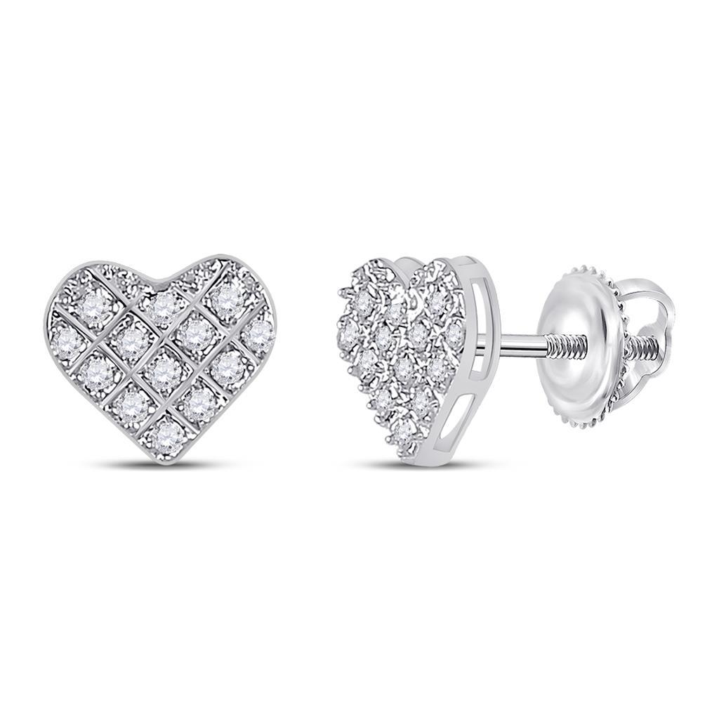 Image of Heart Edgeless Micro Pave Diamond Earrings 10K Gold ID 39531488968897