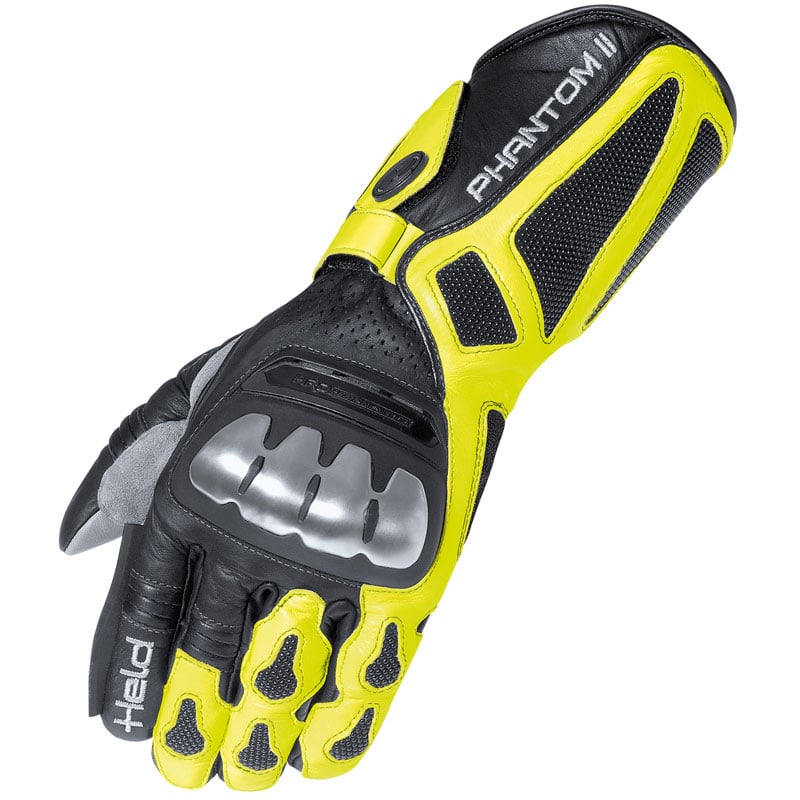 Image of Held Phantom II Noir Fluo Jaune Gants Taille 10