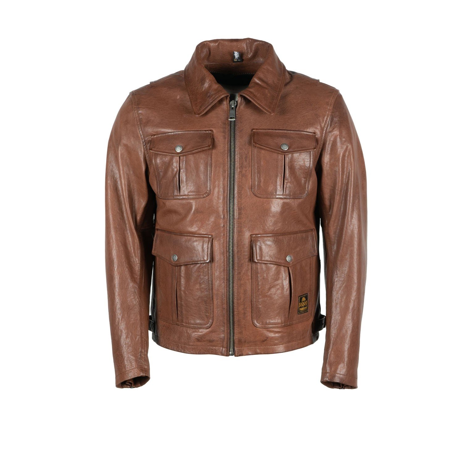 Image of Helstons Joey Leather Rag Braun CE Jacke Größe M