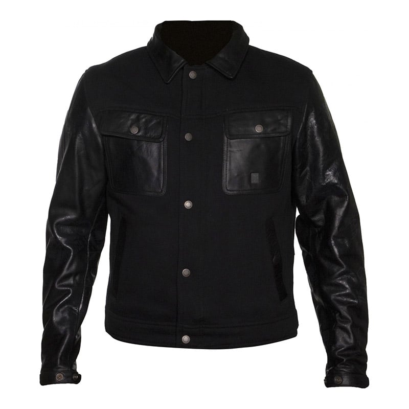 Image of Helstons Kansas Aramide Leather Schwarz CE Jacke Größe S