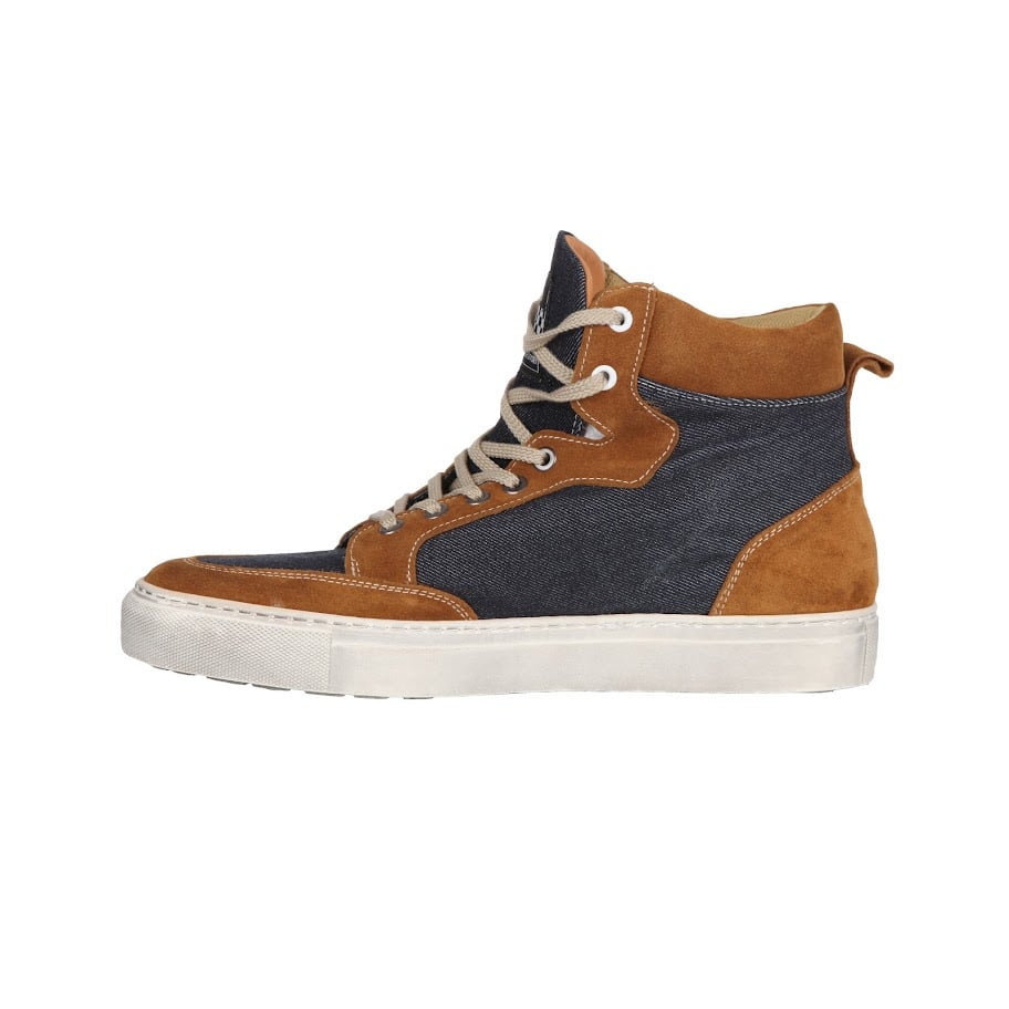 Image of Helstons Maya Canvas Armalith Leather Gold Blue Shoes Talla 37