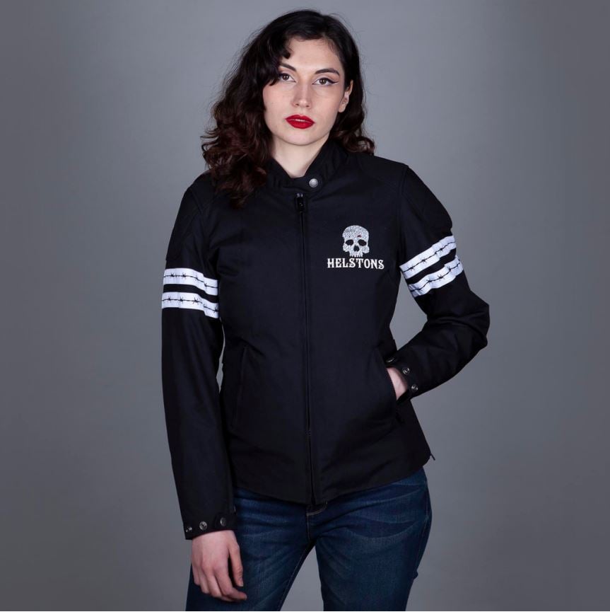 Image of Helstons Targa Fabrics Jacket Black White Jacket Size XL EN