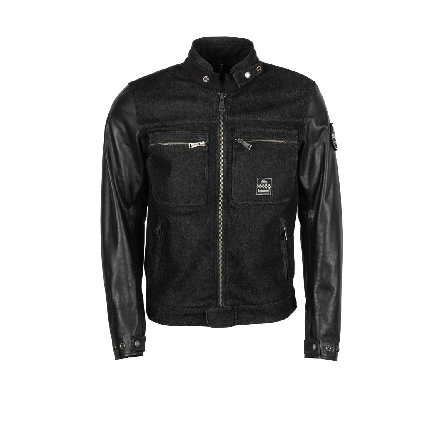 Image of Helstons Winston Canvas Cotton Leather Jacket Black Size M ID 3662136084056