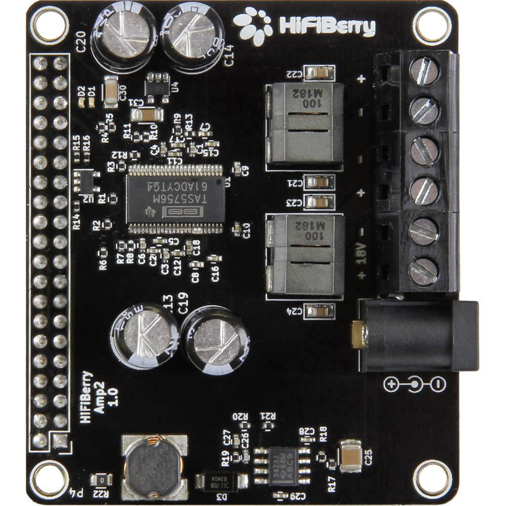 Image of HiFiBerry AMP2 Raspberry PiÂ® add-on PCB