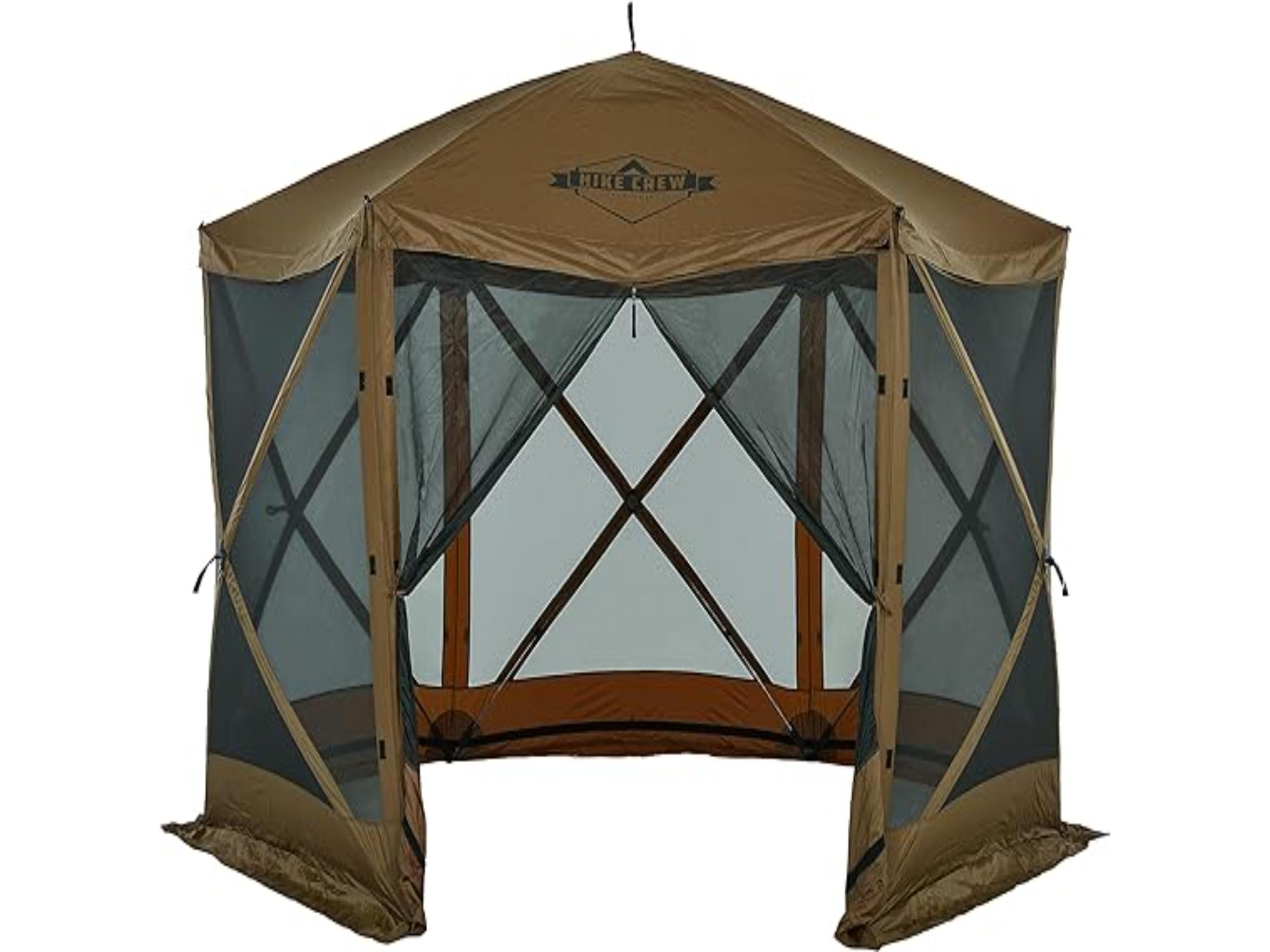 Image of Hike Crew 12 x 12 Pop Up Gazebo 6-Sided Outdoor Tent Canopy Brown ID 843812179676