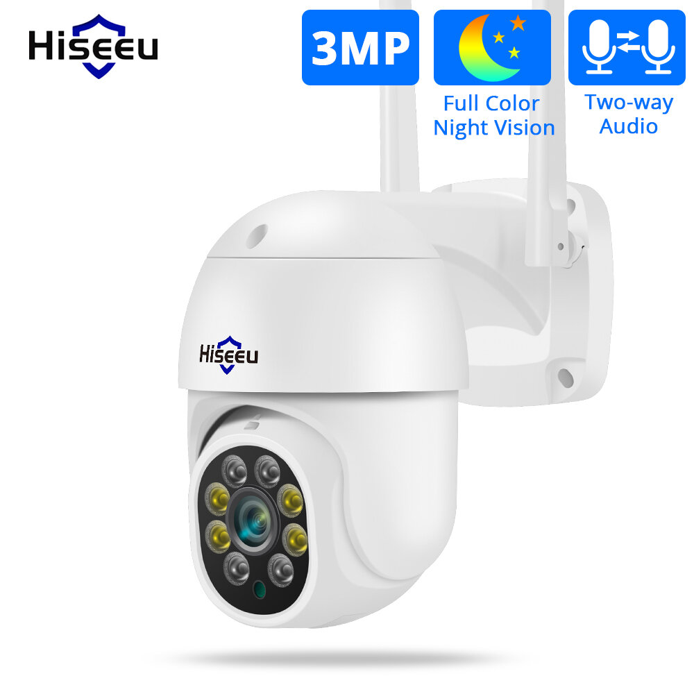 Image of Hiseeu WHD303 3MP WIFI Outdoor Camera 1536p 5x Digital Zoom PTZ IP Audio Camera P2P OnVIF CCTV Monitoring Wireless CCTV