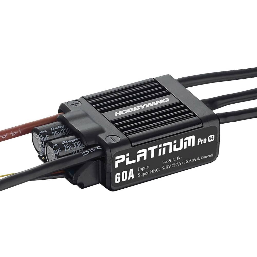 Image of Hobbywing Platinum Pro 60A V4 Model aircraft brushless motor controller Load (Amp max): 80 A