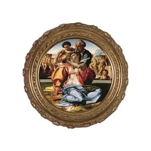 Image of Holy Family by Michelangelo On Canvas with Ornate Gold Frame
