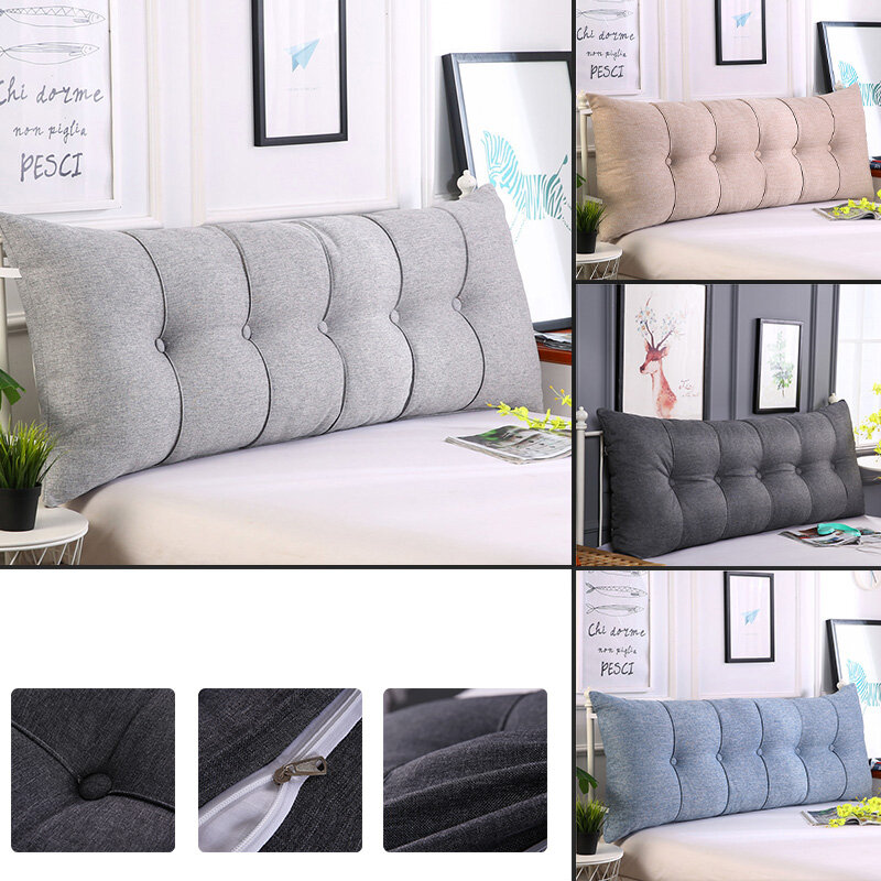 Image of Home Soft Large Pillow Back Cushion Multifunction Long Suede Elastic Backrest for Bedside Seat Bed Sofa Decor