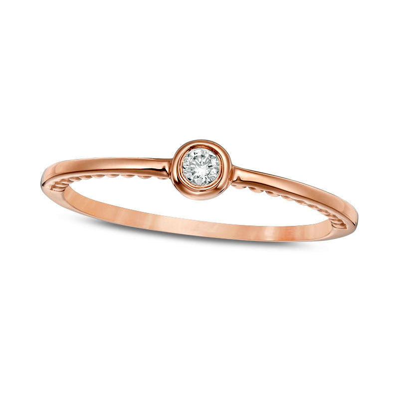 Image of ID 1 005 CT Natural Clarity Enhanced Diamond Solitaire Promise Ring in Solid 10K Rose Gold
