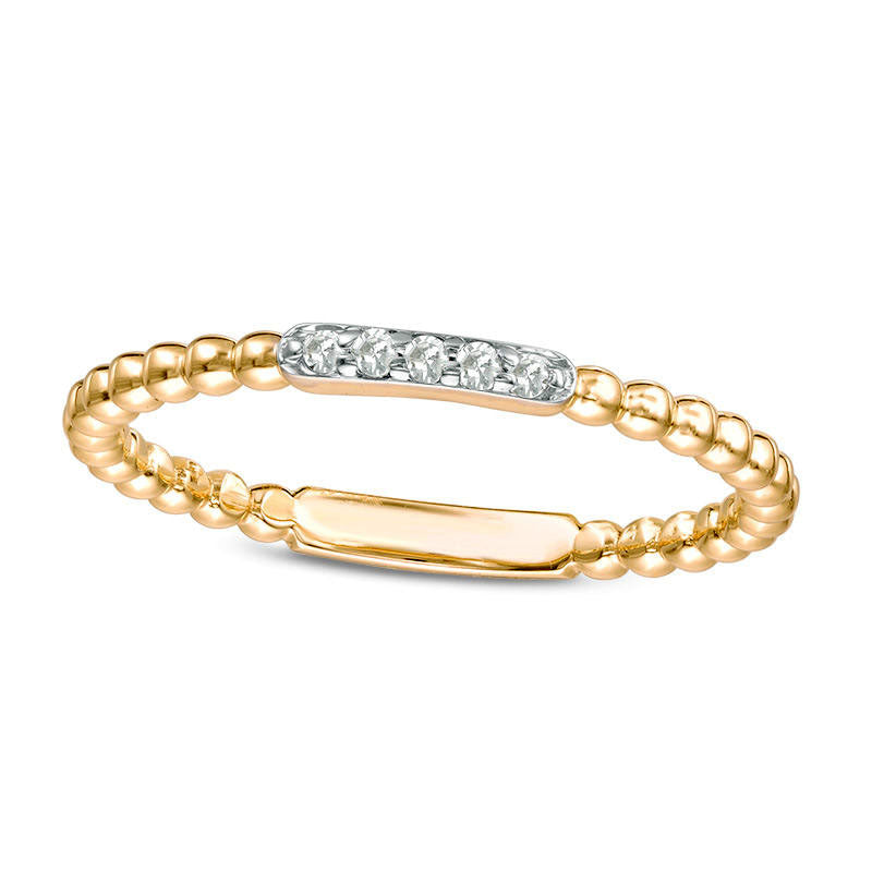 Image of ID 1 005 CT TW Natural Diamond Beaded Anniversary Band in Solid 10K Yellow Gold