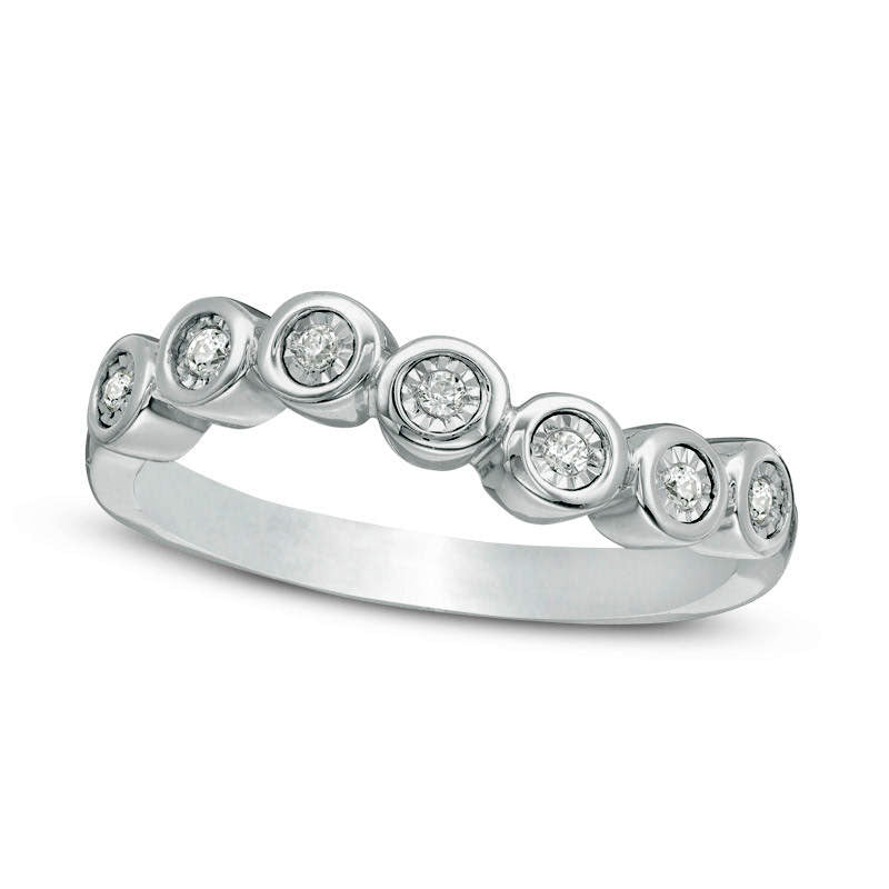 Image of ID 1 005 CT TW Natural Diamond Wave Band in Solid 10K White Gold