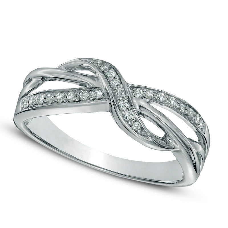Image of ID 1 010 CT TW Natural Diamond Sideways Infinity Ring in Sterling Silver