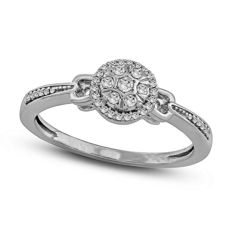 Image of ID 1 013 CT TW Composite Natural Diamond Frame Promise Ring in Solid 10K White Gold