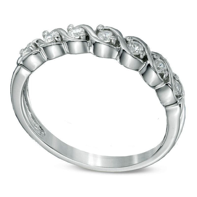 Image of ID 1 013 CT TW Natural Diamond Seven Stone S Anniversary Band in Sterling Silver