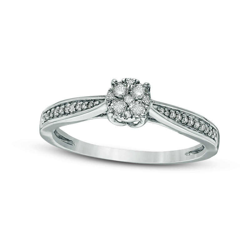 Image of ID 1 020 CT TW Composite Natural Diamond Promise Ring in Solid 10K White Gold