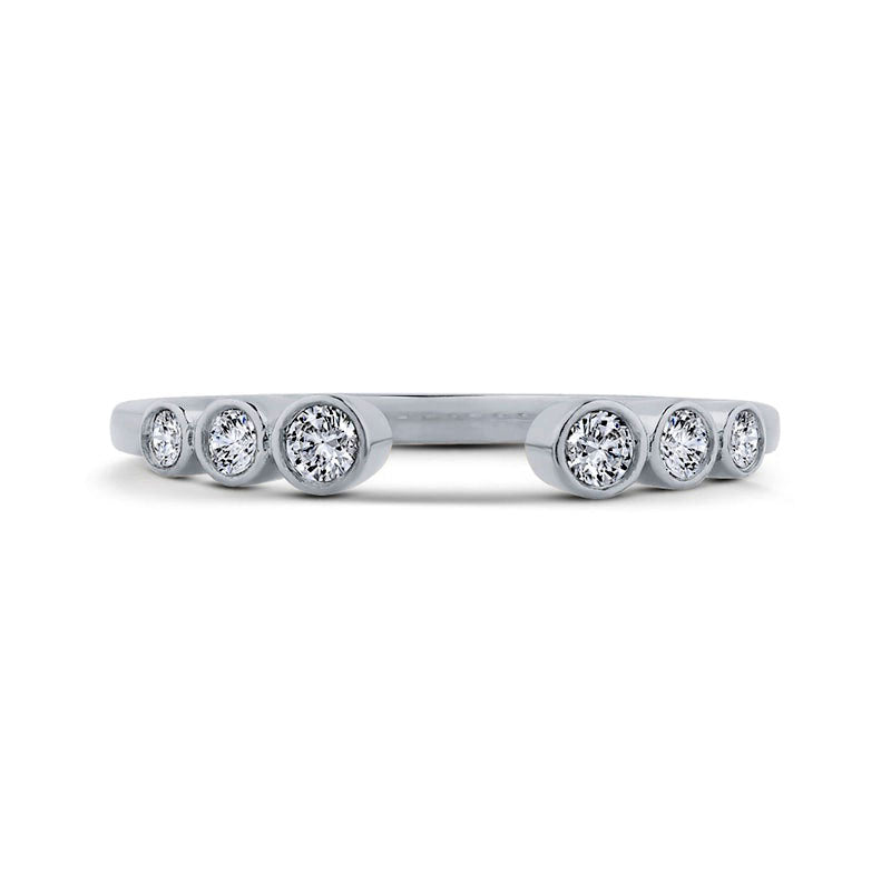 Image of ID 1 020 CT TW Natural Diamond Graduated Six Stone Open Ring in Solid 10K White Gold