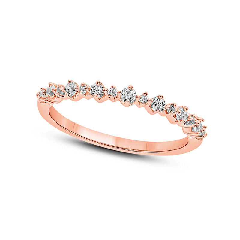 Image of ID 1 025 CT TW Natural Diamond Stack Anniversary Band in Solid 10K Rose Gold