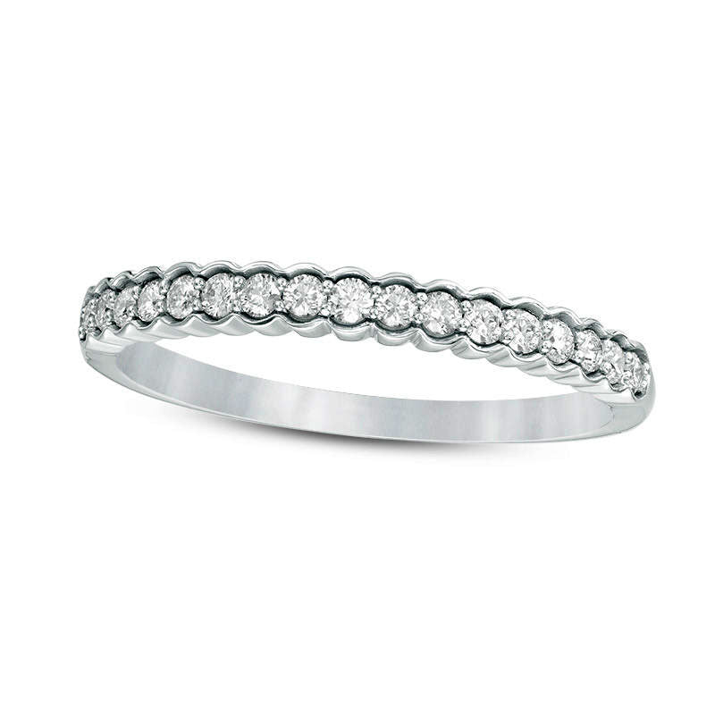 Image of ID 1 025 CT TW Natural Diamond Stackable Band in Solid 10K White Gold