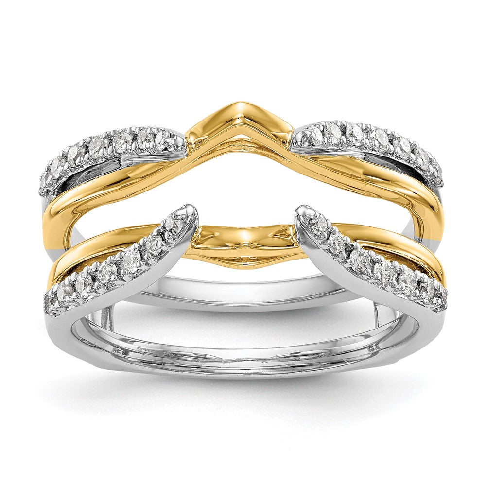 Image of ID 1 025ct CZ Solid Real 14K Two-tone GuardRing