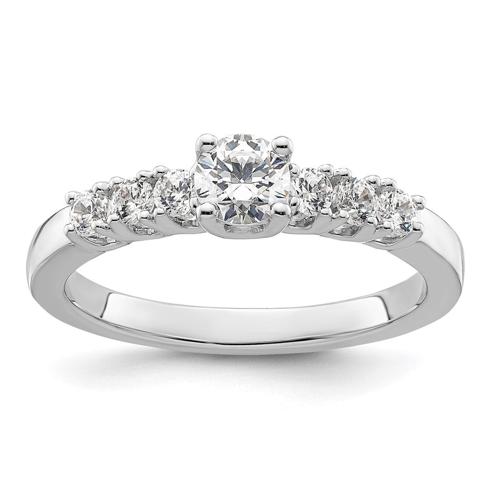 Image of ID 1 030ct CZ Solid Real 14K White Gold Engagement Ring