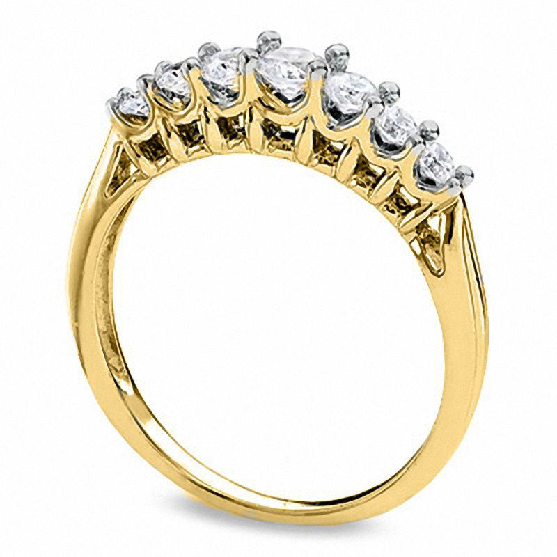 Image of ID 1 033 CT TW Natural Diamond Seven Stone Band in Solid 10K Yellow Gold
