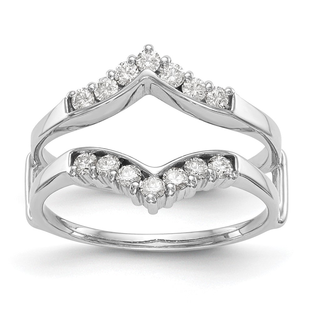 Image of ID 1 035ct CZ Solid Real 14K White Gold GuardRing