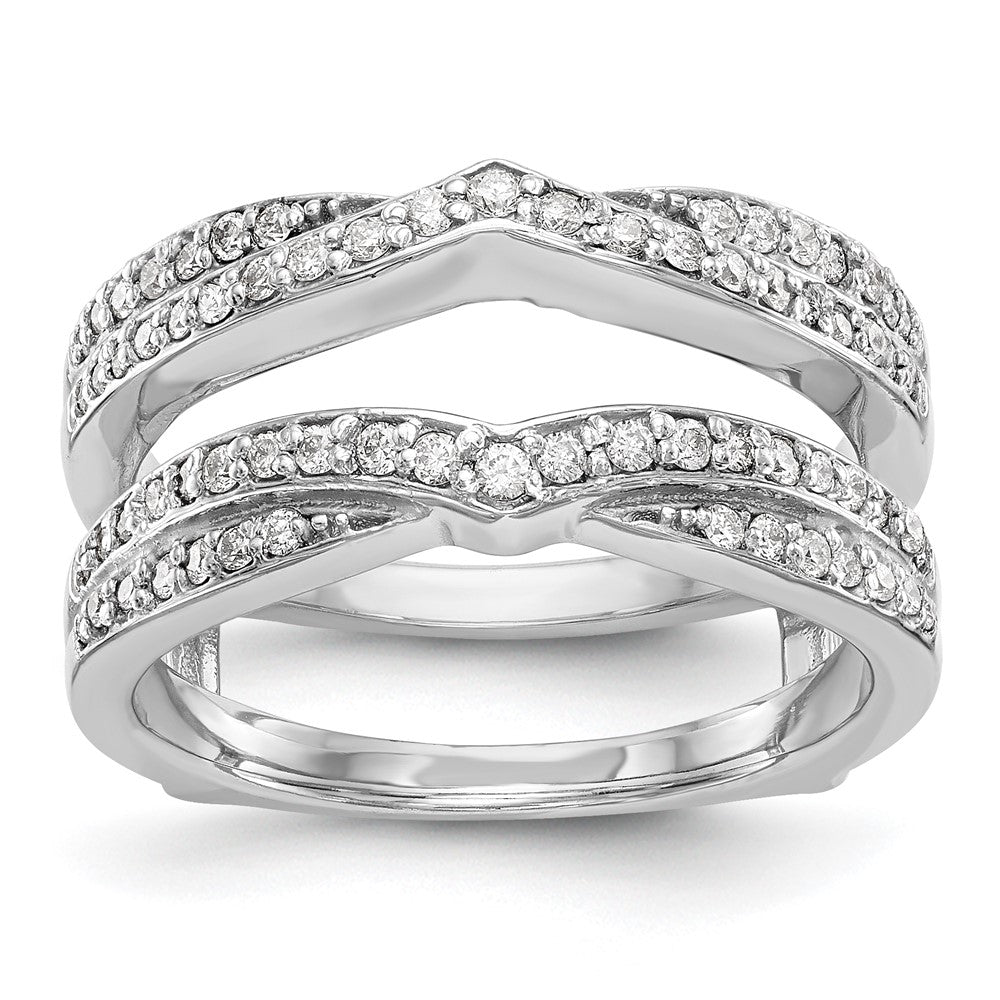 Image of ID 1 050ct CZ Solid Real 14K White Gold GuardRing