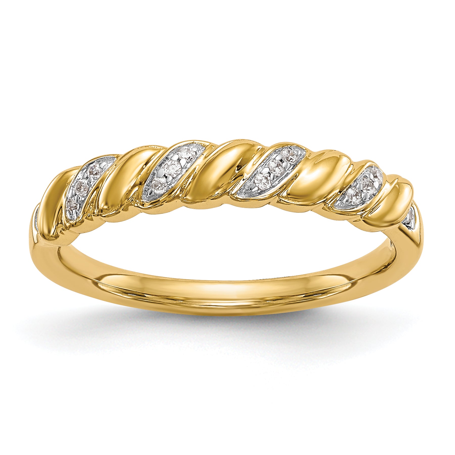 Image of ID 1 056ct CZ Solid Real 14K Wedding Wedding Band Ring